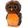 TY Beanie Boos - MIDNIGHT the Orange & Green Owl (Medium- 9 inch) (Mint)