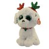 TY Beanie Boos - SUGAR the White Dog (Glitter Eyes) (Medium Size - 9 inch) (Mint)