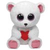 TY Beanie Boos - SWEETLY the White Bear with Heart (Medium Size - 9 inch) (Mint)