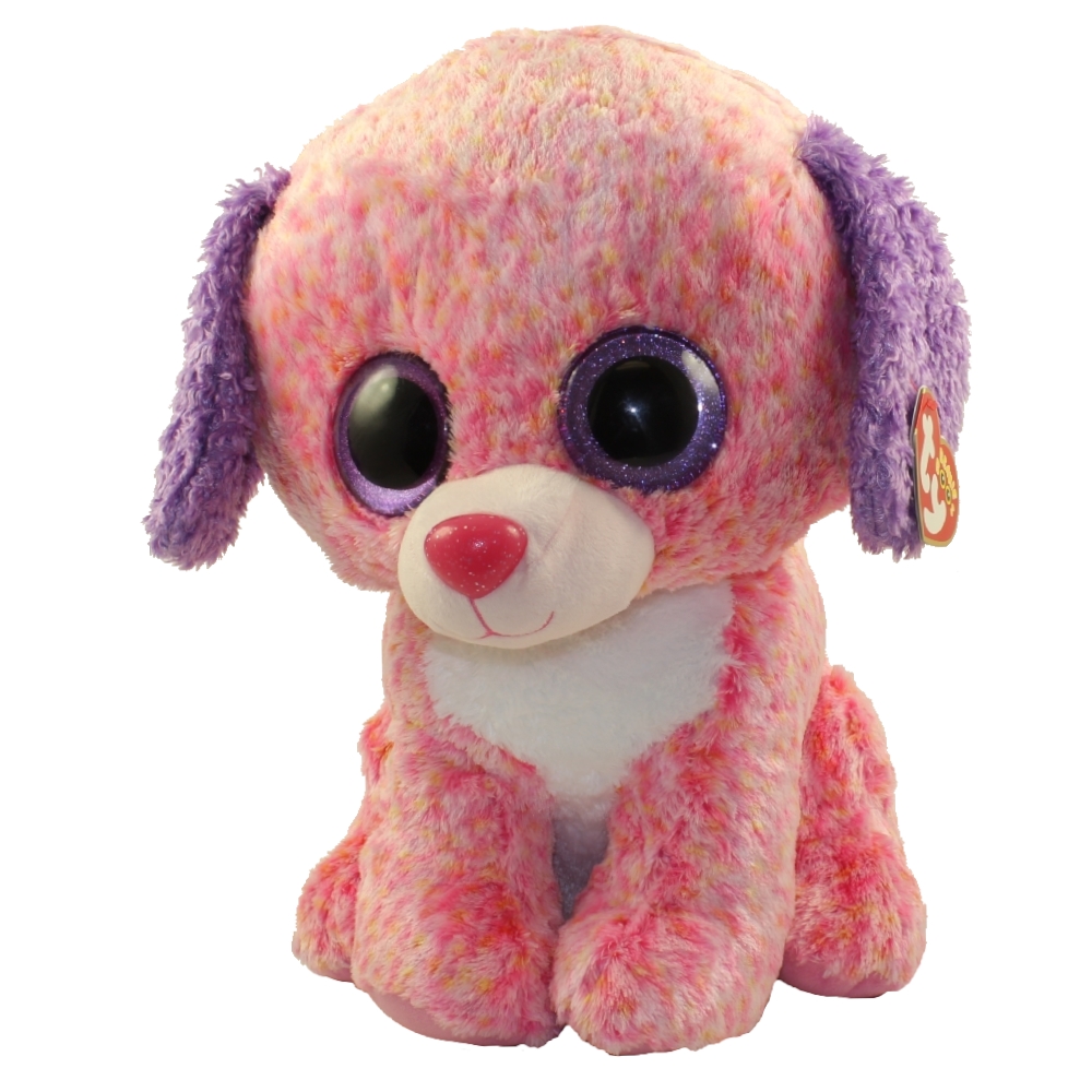 TY Beanie Boos - LONDON the Pink Puppy Dog (Glitter Eyes) (LARGE Size ...