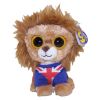 TY Beanie Boos - HERO the Lion with UK Shirt (Regular Size - 6 inch)  (Mint)