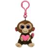 TY Beanie Boos - CASANOVA the Monkey (Plastic Key Clip - 3 inch) (Mint)