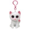 TY Beanie Boos - CASHMERE the White Cat (Plastic Key Clip - 3.5 inch) (Mint)
