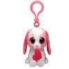 TY Beanie Boos - COOKIE the Pink Dog with Heart (Plastic Key Clip - 3 inch)  (Mint)