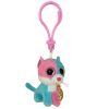 TY Beanie Boos - FIONA the Blue & Pink Cat (Plastic Key Clip - 3 inch)cl. (Mint)