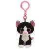 TY Beanie Boos - PEPPER the Black & White Cat (Plastic Key Clip - 3 inch) (Mint)