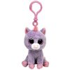 TY Beanie Boos - RAINBOW the Purple Unicorn (Plastic Key Clip - 3 inch) (Mint)