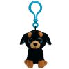 TY Beanie Boos - TUFFY the Rottweiler Dog (Plastic Key Clip - 3 inch) (Mint)