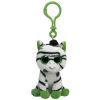 TY Beanie Boos - ZIG-ZAG the Zebra (Plastic Key Clip - 3 inch) (Mint)