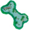 TY Bow Wow Beanie Dog Toy - PALM TREES the Bone (Blue w/Palm Tree Print & Green Trim) (7 inch) (Mint