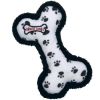 TY Bow Wow Beanie Dog Toy - PAW PRINTS the Bone (White w/ Black Paw Print & Black Trim) (7 inch) (Mi
