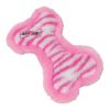TY Bow Wow Beanie Dog Toy - PINK STRIPE the Small Bone (Pink & White Stripes w/ Pink Trim - Small) (