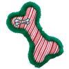 TY Bow Wow Beanie Dog Toy - STRIPE the Bone (Red & White Stripes w/ Green Trim) (Mint)