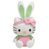 TY Basket Beanie Baby - HELLO KITTY (Bunny w/ Pink Overalls) (5.5 inch) (Mint)