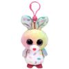 TY Basket Beanie Baby - SWIRLS the Bunny Rabbit with Plastic Clip (3 inch) (Mint)