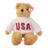TY Classic Plush - BABY CURLY the Bear (small - USA Sweater) (11 inch) (Mint)