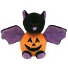 TY Halloweenie Beanie Baby - BATKIN the Pumpkin Bat (4 inch) (Mint)