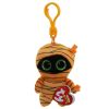 TY Halloweenie Beanie Baby - MASK the Orange Mummy (key clip - 3 inch) (Mint)