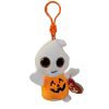 TY Halloweenie Beanie Baby - PUMPKIE the Ghost Pumpkin (key clip - 4 inch) (Mint)