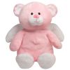 TY Pluffies - LITTLE ANGEL ( Pink Bear w/ Wings - 11 inch ) (Mint)