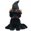 TY Pluffies - SPOOKSIE the Black Cat  (9 inch) (Mint)