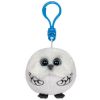 TY Beanie Ballz - HOOTS the White Owl (Plastic Key Clip - 2.5 inch) (Mint)