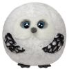 TY Beanie Ballz - HOOTS the White Owl (Medium Size - 8 inch) (Mint)