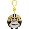 TY NFL Beanie Ballz - GREEN BAY PACKERS (Plastic Key Clip - 2.5 inch) (Mint)