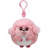 TY Beanie Ballz - LOVEY the Pink Poodle (Plastic Key Clip - 2.5 inch) (Mint)