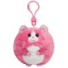 TY Beanie Ballz - TUMBLES the Pink Cat (Plastic Key Clip - 2.5 inch) (Mint)
