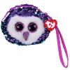 TY Fashion Flippy Sequin Wristlet - MOONLIGHT the Owl (5 inch) (Mint)