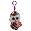 TY Flippables Sequin Plush - CHECKS the Owl (Plastic Key Clip - 3.5 inch) (Mint)
