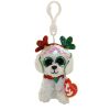 TY Flippables Sequin Plush - SUGAR the Dog with Christmas Antlers (Plastic Key Clip - 3.5 inch) (Min