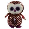 TY Flippables Sequin Plush - CHECKS the Owl (Medium Size - 10 inch) (Mint)
