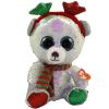 TY Flippables Sequin Plush - MISTLETOE the Christmas Polar Bear (Medium Size - 9 inch) (Mint)