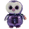 TY Flippables Sequin Plush - MOONLIGHT the Owl (Medium Size - 10 inch) (Mint)