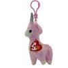 TY Beanie Baby - LANA the Pink UniLlama (Glitter Eyes) (Plastic Key Clip) (4 inch) (Mint)