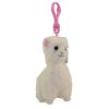 TY Beanie Baby - LILY the White Llama (Plastic Key Clip) (4 inch) (Mint)