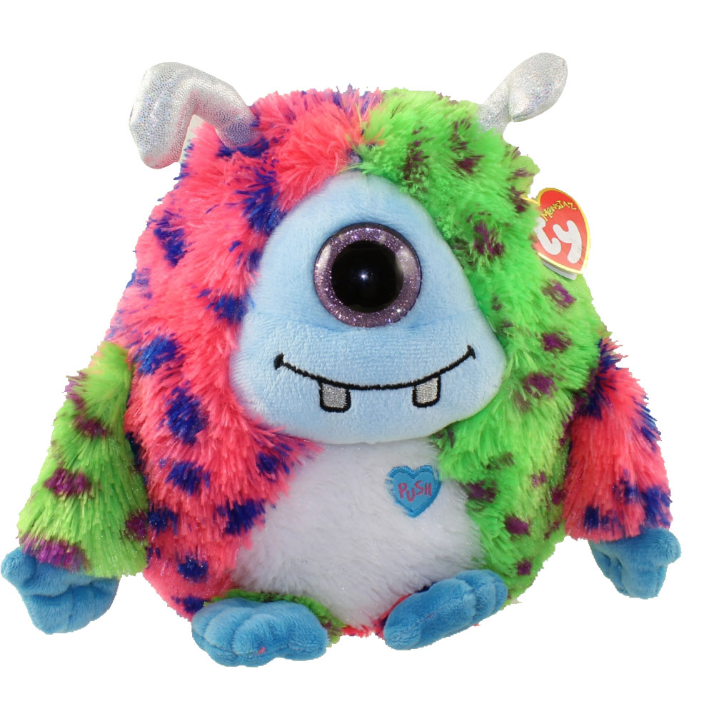 TY Monstaz - MARTY the Pink & Green Polka Dot Cyclops (Medium Size - 8 ...