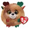 TY Puffies - FUDGE the Christmas Reindeer (3 inch) (Mint)