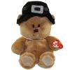 TY Pluffies - LIL PILGRIM the Bear (Light Brown - Plastic Eyes) (10 inch) (Mint)