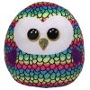 TY Squish-A-Boos Plush - OWEN the Rainbow Owl (Small Size) (Mint)