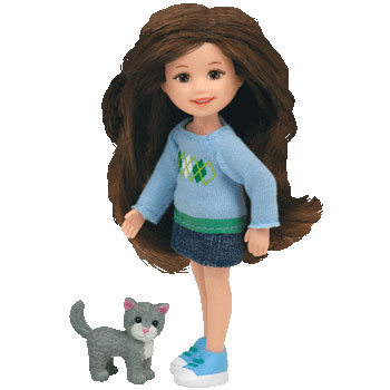 TY Li l Ones BEAUTIFUL BRIANNA with Grey Cat 4 inch Mint