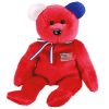 TY Beanie Baby - AMERICA the Bear (Red Version) *EARS REVERSED* (8.5 inch - Mint)