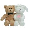 TY Beanie Baby - BLISSFUL the Wedding Bears (set of 2) (6.5 inch) (Mint)