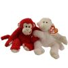 TY Beanie Babies - CHEEK TO CHEEK the Monkeys (set of 2) (9 inch) (Mint)