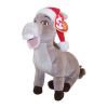 TY Beanie Baby - DONKEY (Santa Hat) (7 inch) (Mint)