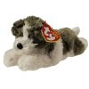 TY Beanie Baby - FETCH the Dog (Grey & White Version) (8 inch) (Mint)