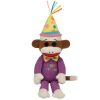 TY Beanie Baby - HAPPY BIRTHDAY Sock Monkey (11 inch) (Mint)