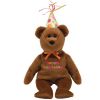 TY Beanie Baby - HAPPY BIRTHDAY the Bear (2008 Brown w/ hat) (9.5 inch) (Mint)